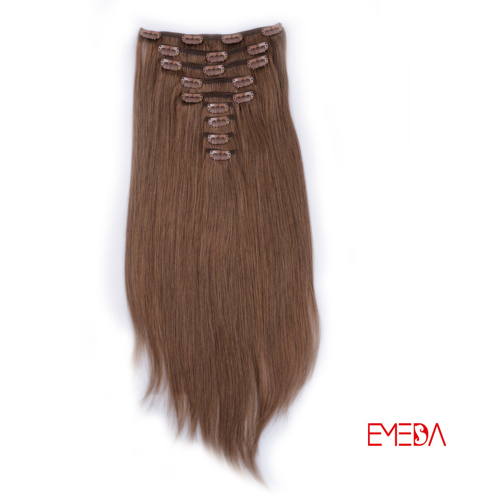 Clip in hair Top Quality 120g / 160g / 220g / 260g cheap 100% human hair double drawn clip in hair extension hn224